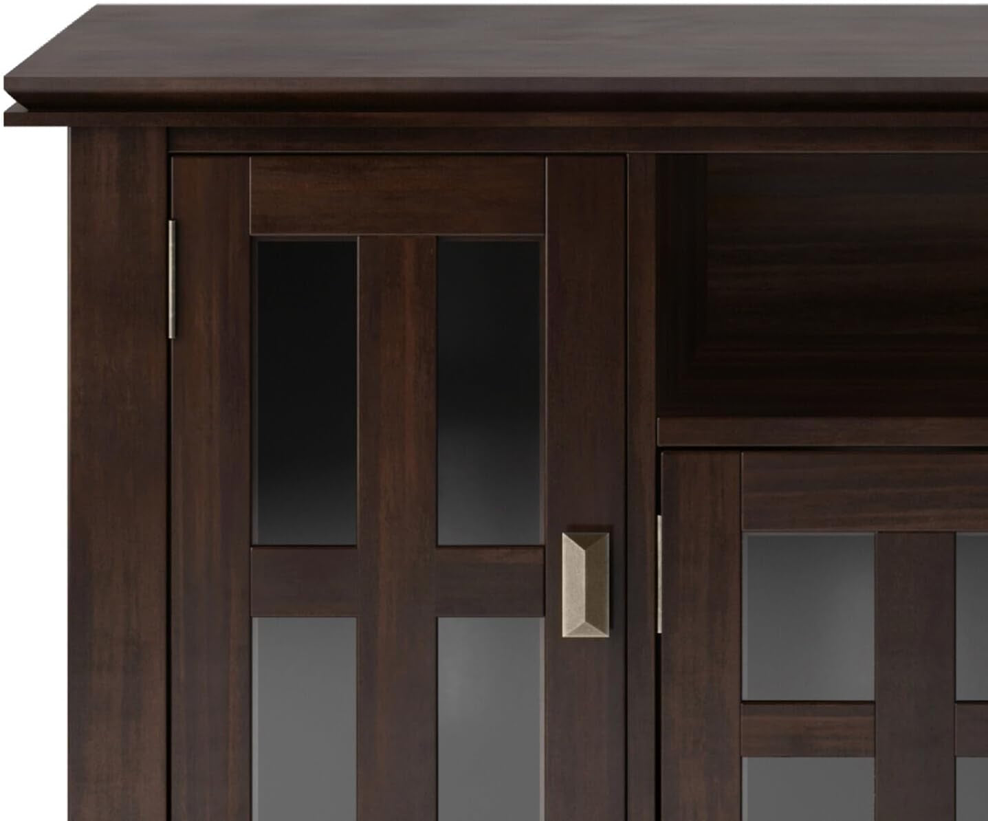 Artisan TV Stand - 53 Inch Wide Solid Wood Tall Media Console in Russet Brown, Contemporary Entertainment Center for Living Room for Tvs up to 60 Inches with Drawers and Cable Management