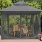 Pop up Gazebo 13X13 - Outdoor Canopy Tent with Mosquito Netting for Patio Garden Backyard(Gray)