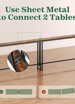 78.8-Inch Rustic Brown Narrow Console Table with Built-In Charging Station for Living Room and Entryway