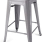 Metal Bar Stools - 24-Inch, Set of 4, Dark Grey