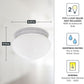 2-Lights Flush Mount Ceiling Light, 9 Inch Lighting Fixture for Kitchen, Bedroom, Bathroom, and Hallway, Frosted White Glass, White, 4732-WH