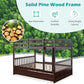 Full over Full Bunk Bed with Trundle, Solid Wood Trundle Bed Frame W/Guardrails and Ladder, Convertible to 2 Beds, Full Size Bunk Beds for Adults Kids Teens, No Box Spring Needed,Espresso