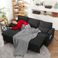 Sofa Bed Sleeper Pull Out 2 in 1 Sectional Sleeper Sofa Couches with Storage,Usb, Cup Holder,Pullout Sectional Couches for Apartment Living Room (Dark Gray)