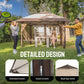13X13 Pop up Gazebo, Canopy Tent, Gazebos on Clearance - Outdoor Gazebo for Backyard & Patio Furniture - Carpa Pop up Tent with Wheeled Sto-N-Go Cover Bag (Beige & Coffee)