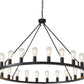 48-Inch Wagon Wheel Chandelier 24-Light, Extra Large Black Chandeliers, round Rustic Farmhouse Outdoor Chandelier for High Ceilings, Dining Room, Living Room, Foyer, E26