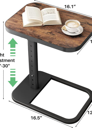 Adjustable Height Flip-Top TV Tray Table with Rounded Metal Corners - Versatile Snack Table for Compact Living Spaces