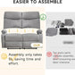 Reclining Loveseat Double Recliner Couch, Anti-Scratch RV 2 Seater Wall Hugger Recliner Chair Set for Living Room, RV, Home Theater(Loveseat, Gray)