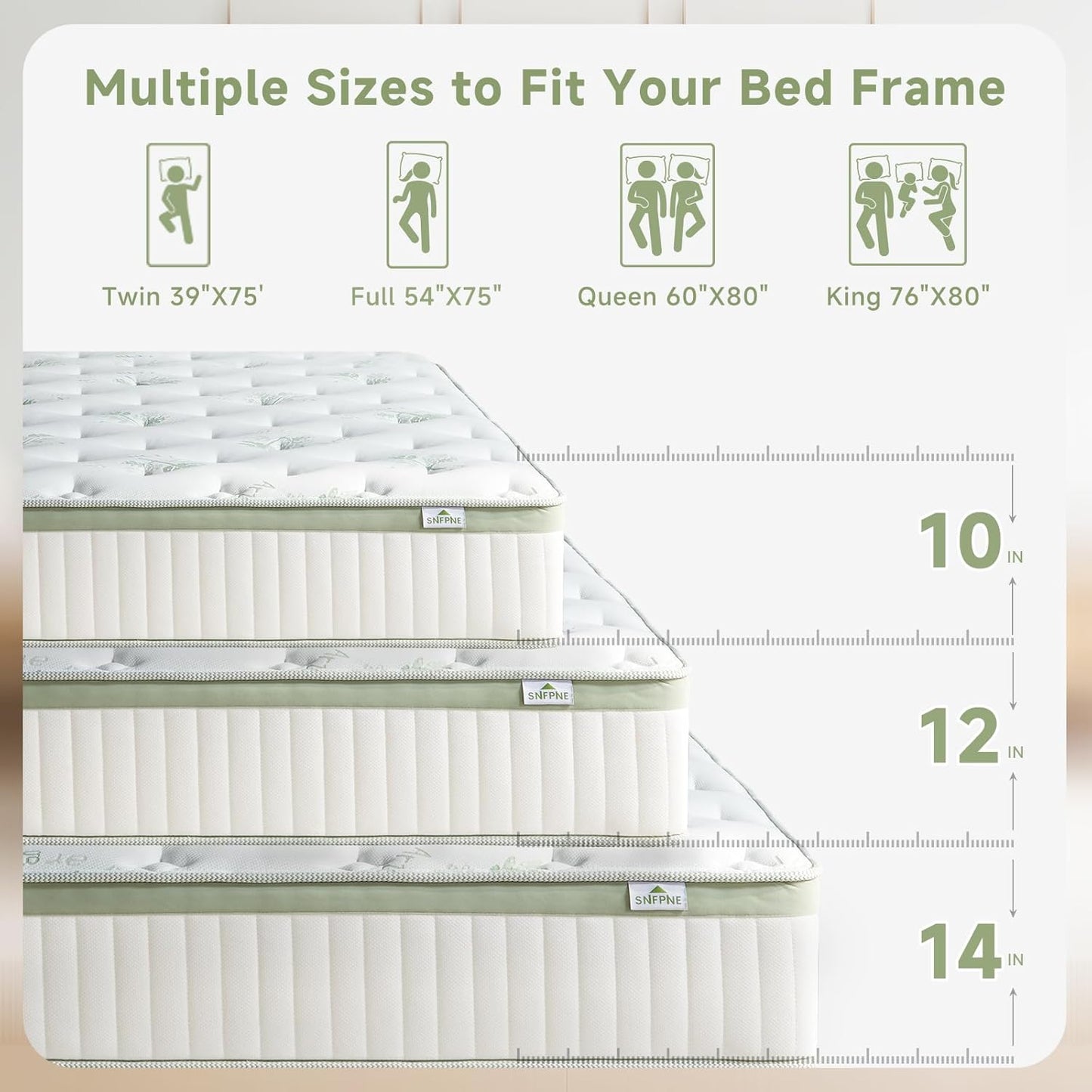 Queen Size Mattress,14 Inch Queen Mattress in a Box,Memory Foam Hybrid Mattress,With Individual Pocket Spring - Pressure Relief, Motion Isolation, Cool Sleep, Certipur-Us Certified, 80''L X 60''W