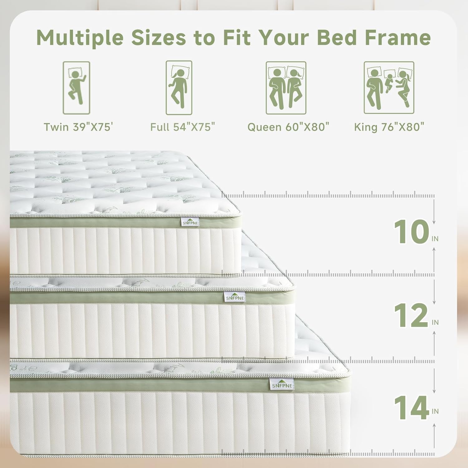 Queen Size Mattress,14 Inch Queen Mattress in a Box,Memory Foam Hybrid Mattress,With Individual Pocket Spring - Pressure Relief, Motion Isolation, Cool Sleep, Certipur-Us Certified, 80''L X 60''W