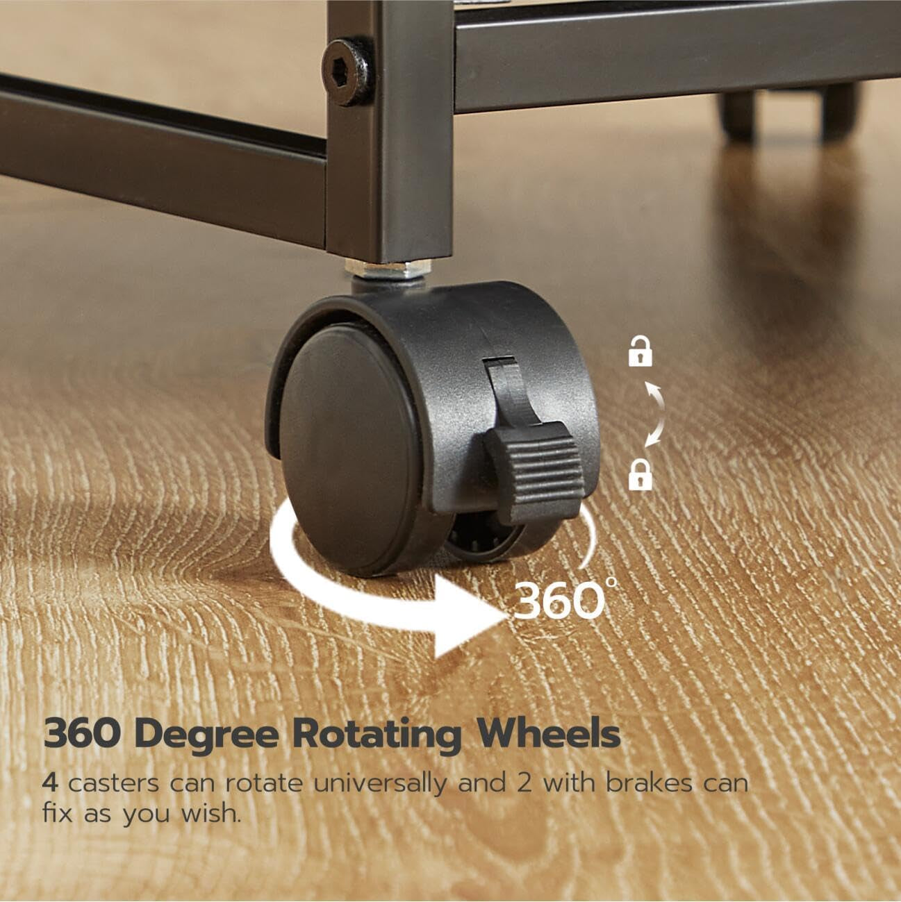 2 Drawer Mobile File Cabinet, Rolling Printer Stand, Vertical Filing Cabinet, Office Drawers, Filing Cart for Home Office, A4/Letter Size, Nonwovens Drawer, Black and Rustic Brown BFK20WJ01