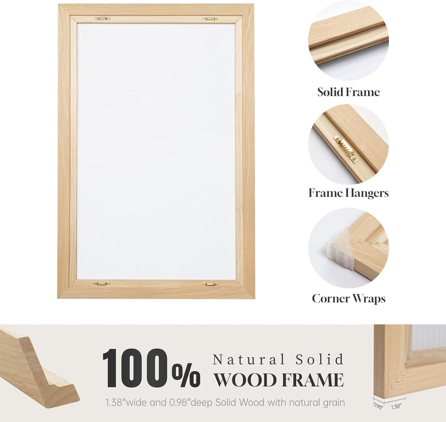 Framed Neutral Wall Art for Living Room, Large 3 Piece Abstract Pastel Grunge Forest Landscape Tree Canvas Artwork Set, Modern Art Decorative Nordic Painting Picture Prints for Hallway Office 24X36 In