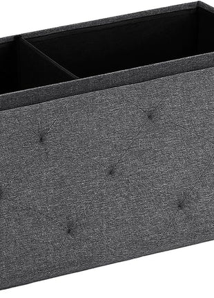 43-Inch Grey Storage Ottoman Bench with Padded Seat, Versatile Storage Chest and Foot Rest Stool, Supports Up to 660 lbs