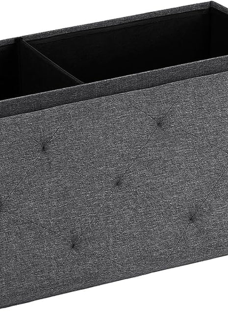 43-Inch Grey Storage Ottoman Bench with Padded Seat, Versatile Storage Chest and Foot Rest Stool, Supports Up to 660 lbs