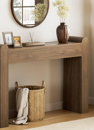 47-Inch Arc Console Table - Elegant Wooden Entryway Table for Living Room, Hallway, and Home Decor
