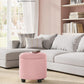 round Ottoman, Ottoman with Storage, 17.7 X 17.7 X 17.5 Inches, Foot Rest with Legs, Velvet, Load up to 330 Lb, for Living Room, Bedroom, Jelly Pink ULOM012R01