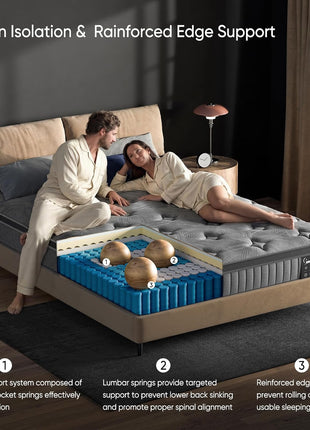 10-Inch Hybrid Twin Mattress with Memory Foam and Innersprings, Medium Firm for Motion Isolation and Pressure Relief, CertiPUR-US Certified