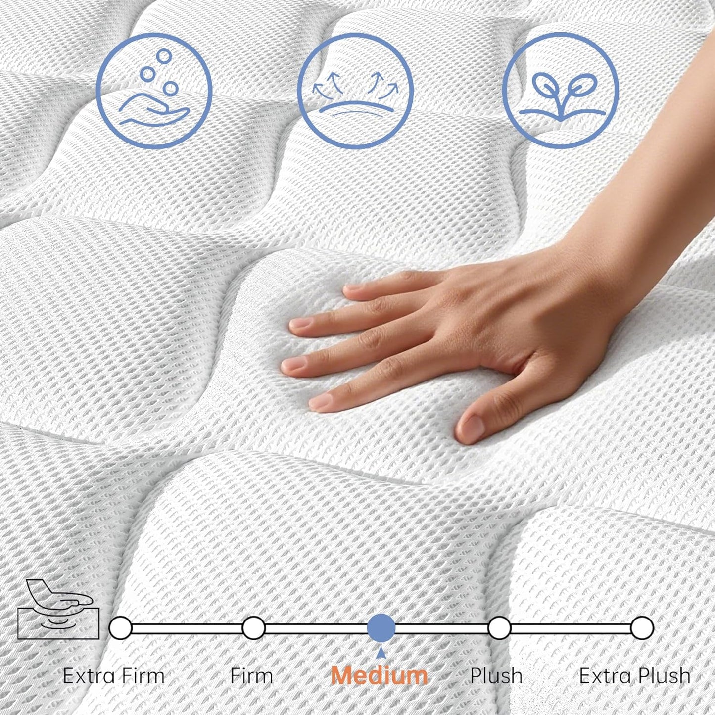 Full Size Mattress, 10 Inch Memory Foam Mattress in a Box with Pocket Spring, Medium Firm Hybrid Mattresses Pressure Relief & Motion Isolation, Certipur-Us, Colchones Full, 75"X54"X10", Grey