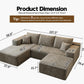107.5" Cloud Modular Sectional Couch with 1 Ottoman,Modern Minimalist Upholstered Couches, Comfort U Shaped Sofa for Living Room,Deep Seat Corner Couch，No Assembly Required (Camel,Left Facing Chaise)