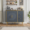47.3" Modern Buffet Cabinet with Storage, Kitchen Sideboard Buffet with 2 Door & 3 Drawers, Fluted Caffee Bar Storage Cabinet for Dining Room, Living Room, Entryway, Navy Blue