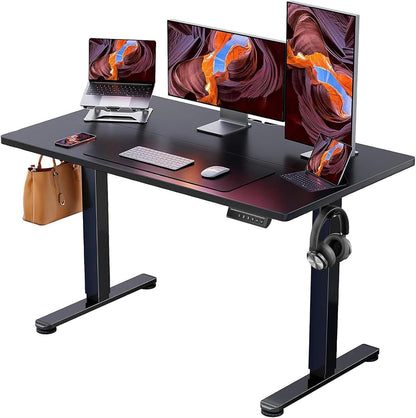 Height Adjustable Electric Standing Desk, 47.2 X 23.6 Inches Sit Stand up Desk, Memory Computer Home Office Desk (Black)