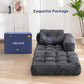 Folding Sofa Bed, L-Shaped Convertible Sofa Bed with Armrest Foldable Sleeper Sofa with Pillow, Portable Fold Out Chair Bed Comfy Floor Lounge for Living Room Bedroom, Dark Grey