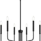 Black Chandelier, 6-Light Farmhouse Chandelier for Dining Room Lighting Fixtures Hanging, Dining Light Fixtures Industrial Modern Chandelier for Bedroom, Foyer, Hall, Kitchen, Living Room and Entryway
