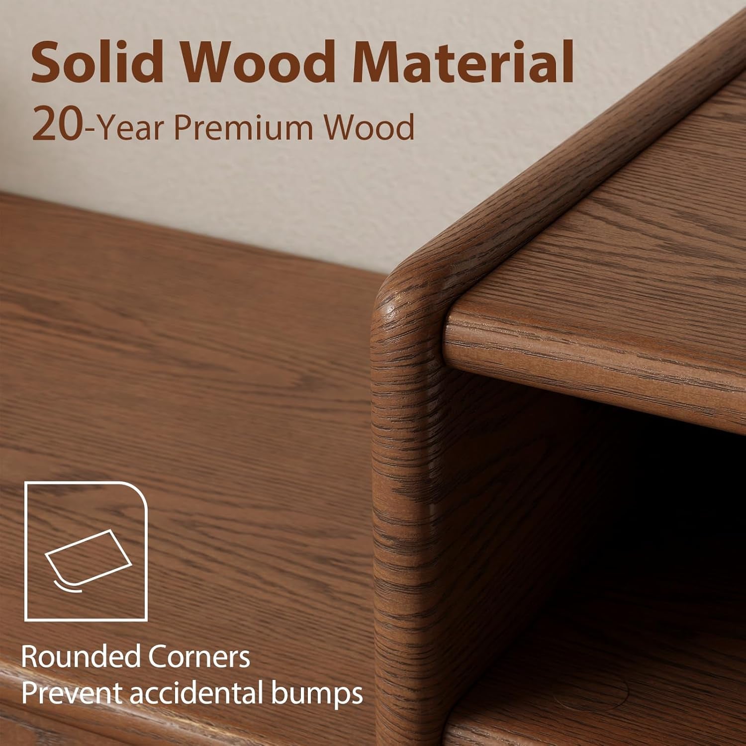 Solid Wood TV Stand for Tvs up to 65 Inch，Extendable Tv Stand with Storage and Shelf for Living Room, Bedroom, Offic