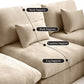 Modular Sectional Sofa Cloud Couch, 119.29" L Shaped Couch with Chaise Ottoman, Linen Blend Fabric Minimalist Deep Seat Sectional Couches for Living Room, Khaki Sofa Covers Washable&Removable