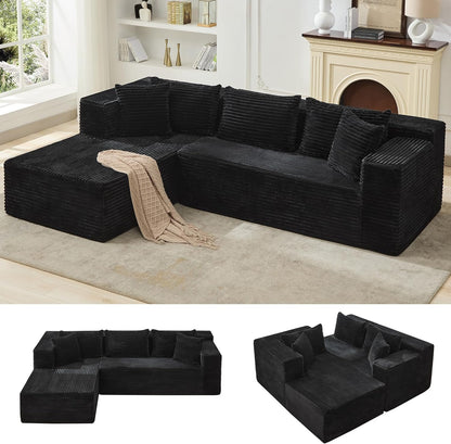 Modular Sectional Sofa Cloud Sectional Couch, 106" Comfy L Shaped Couches for Living Room,Oversized Sofa Sleeper with Deep Seat, No Assembly Required