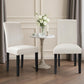 Upholstered Dining Chairs Set of 6, Modern Fabric and Solid Wood Legs & High Back, Parsons for Kitchen/Living Room- Beige
