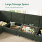 Modular Sectional Sleeper Sofa Green Couch L Shaped Sectional Sofa with Storage, Convertible Couches for Living Room - Green