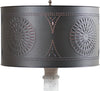 Floor Lamp Drum Shade with Chisel in Kettle Black