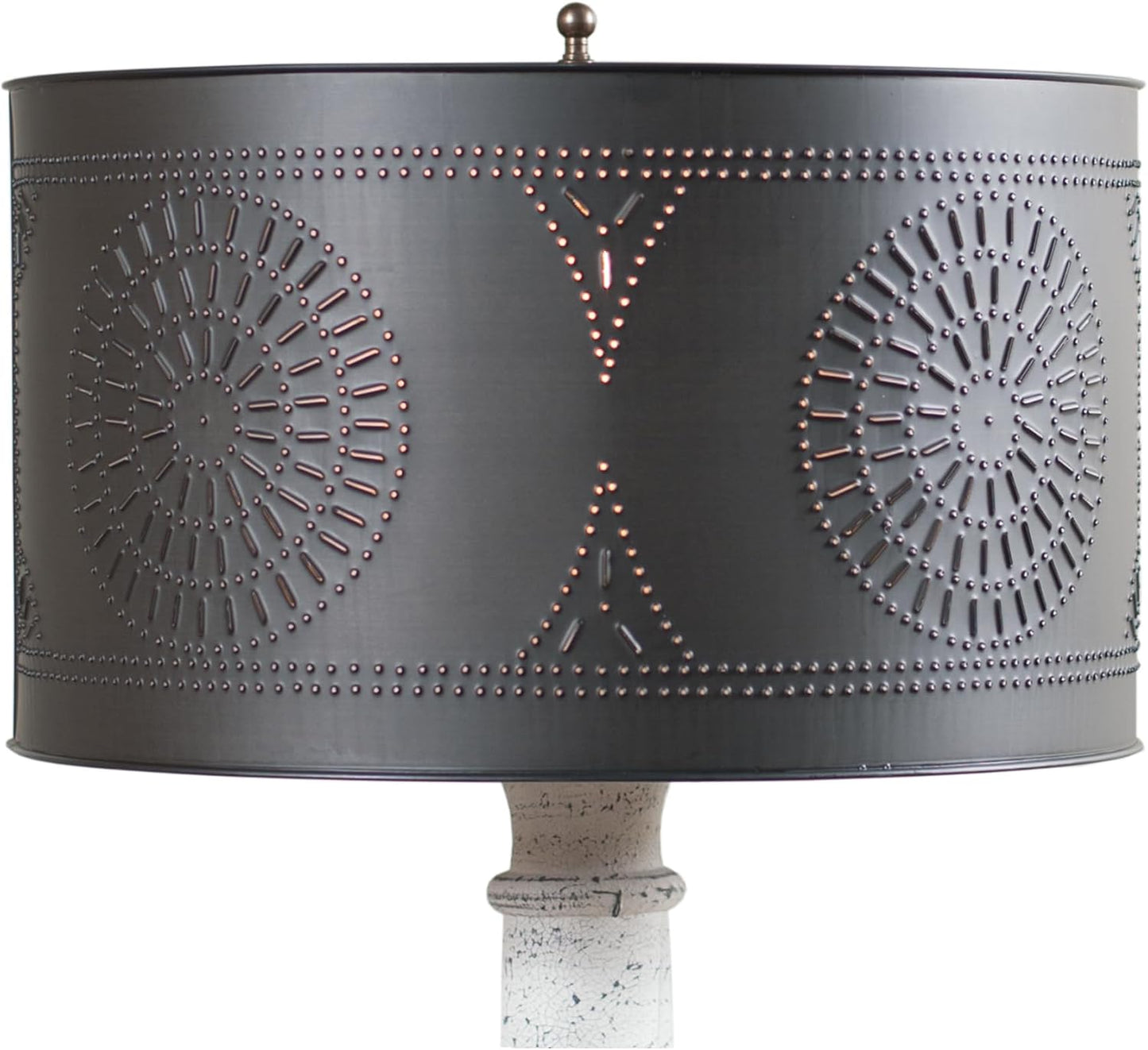 Floor Lamp Drum Shade with Chisel in Kettle Black