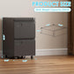 2 Drawer File Cabinet with Wheels, Lockable Metal Filing Cabinet with Business Card Slot for Legal/Letter Size Home Office, Required Assembled,Black