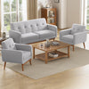 Living Room Set, Button Tufted Living Room Furniture Sets, Upholstered Modern Couch Set with Solid Frame, Sofa Set for Living Room (Light Grey, 3 Piece Set-1*Loveseat+2*Chair)