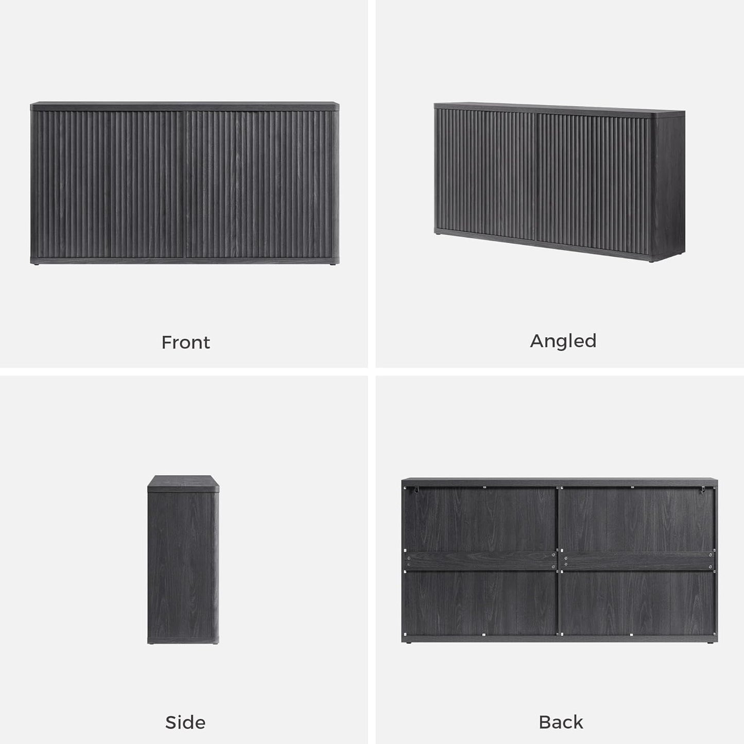 Buffet Cabinet with Storage Accent Sideboard with 4 Doors 66.3" Wide Fluted Credenza Modern Buffet Table Media Console Cabinet Entryway Cabinets for Living Room Kitchen Dining Room Hallway