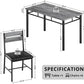 Dining Table Set for 4, Wood Kitchen Table with Upholstered Chairs for Kitchen Room and Small Spaces, Grey