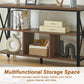 Console Table,Industrial Sofa Table with 3 Cubes,Entryway Table with Engineered Wood and Metal, Rustic 3 Tier Shelf for Hallway,Living Room,Brown,47 Inch