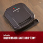 4-Serving Removable Plate Electric Grill and Panini Press, George Tough Non-Stick Coating, Drip Tray Catches Grease, Black