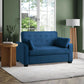 Ainsley 66.5" onvertible Sleeper Loveseat, Full Size, Dreamoil omfort, Soft Velvet Fabri, Navy