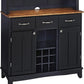 Buffet of Buffets Black Storage Hutch with Wood Top