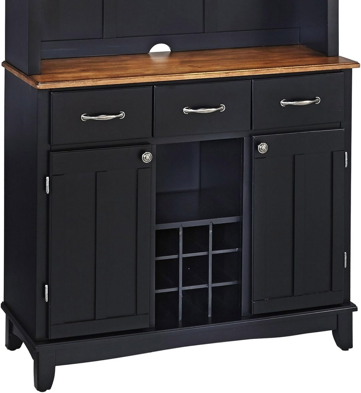 Buffet of Buffets Black Storage Hutch with Wood Top