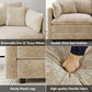 Modular Sectional Sofa Modern Convertible Loveseat Couch,77.16 Inch Deep 2-Seater Sofas Comfy Chenille Cloud Sofas and Couches Set with Movable Ottoman for Living Room Apartment（Camel）