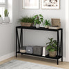 Black Narrow Console Table with Storage, 42.9" 2-Tier Sofa Table for Entryway, Living Room, Hallway, Foyer, Corridor, Office