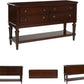 Lavinton Classic 4-Drawer Dining Server with Open Shelf, Dark Brown