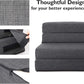 Fold Sofa Bed Couch Memory Foam with Pillow Futon Sleeper Chair Guest Bed and Fold Out Couch, Washable Cover Twin Size, Dark Gray