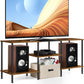 50 Inch TV Stand for Bedroom Rustic Brown TV Entertainment Center with Storage 3 Tier TV Table Stand for Living Room TV Console Table for 50 43 40 32 Inch TV
