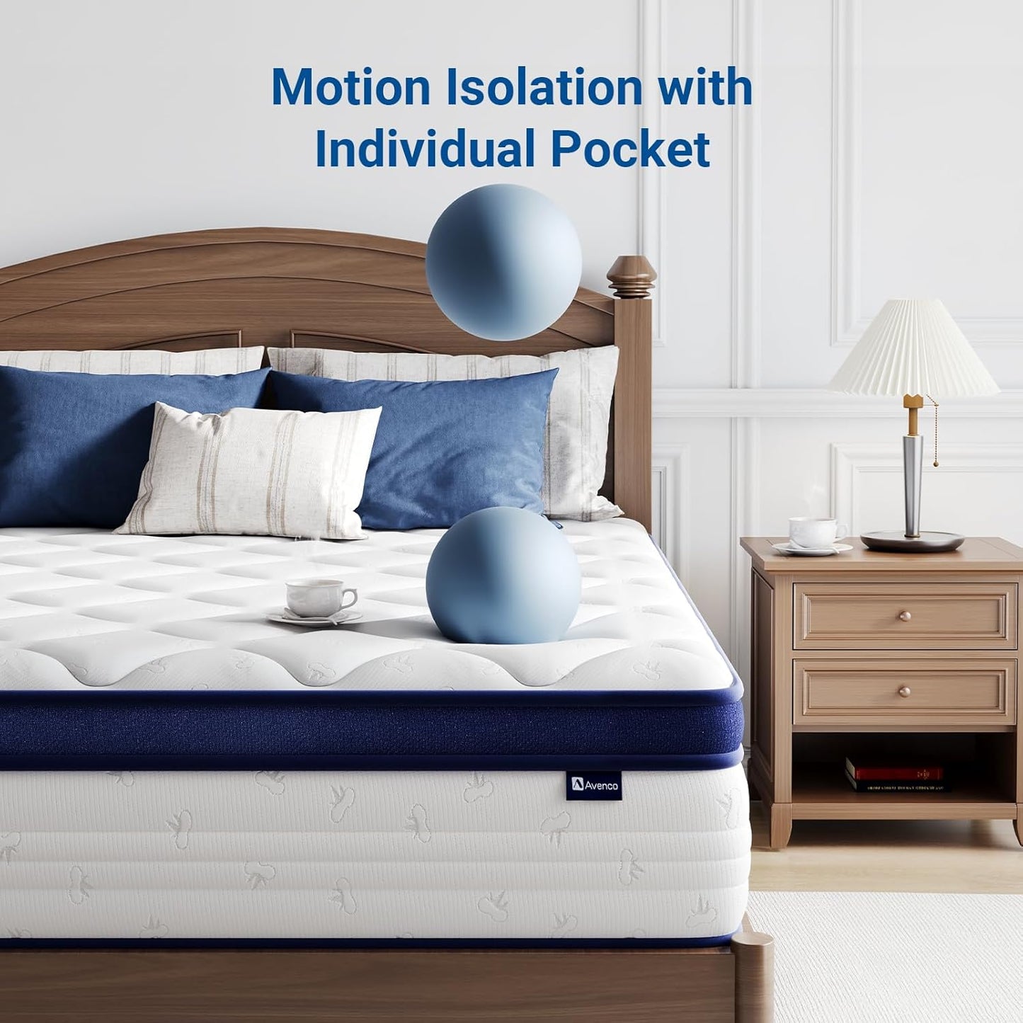 10 Inch Twin Size Mattress, Individual Pocket Spring Mattresses for Pressure Relief & Motion Isolation, Certipur-Us Certified, Small Box