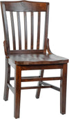 Hercules Series School House Back Mahogany Wood Dining Chair, Traditional Elegant Wood Restaurant Chair, Walnut Wood