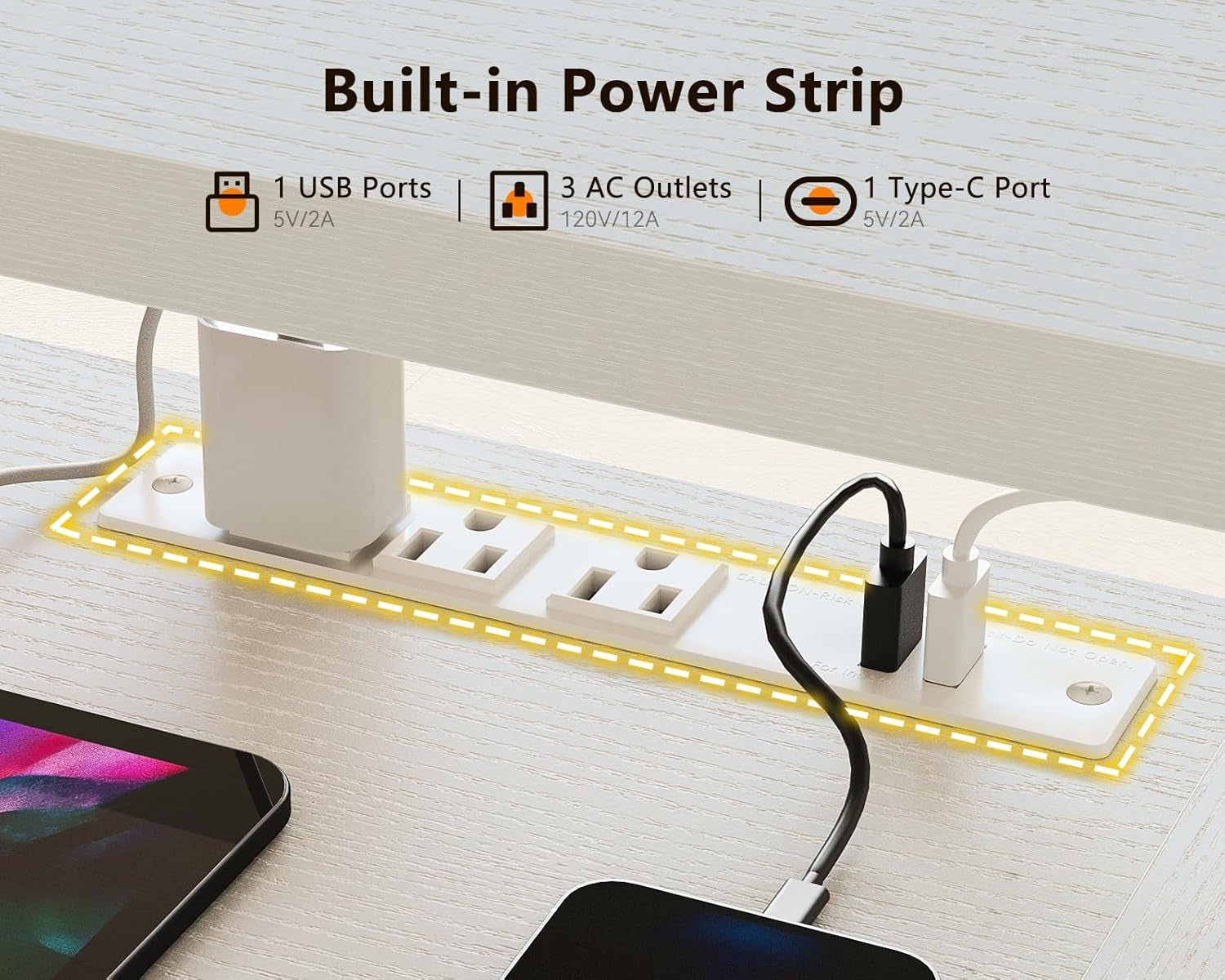 Electric L-Shaped Standing Desk, 59 Inch Height Adjustable Office Desk with Monitor Stand, Sit-Stand Desk with Power Outlets, Large Lift Table for Home, Office, Workstation, White